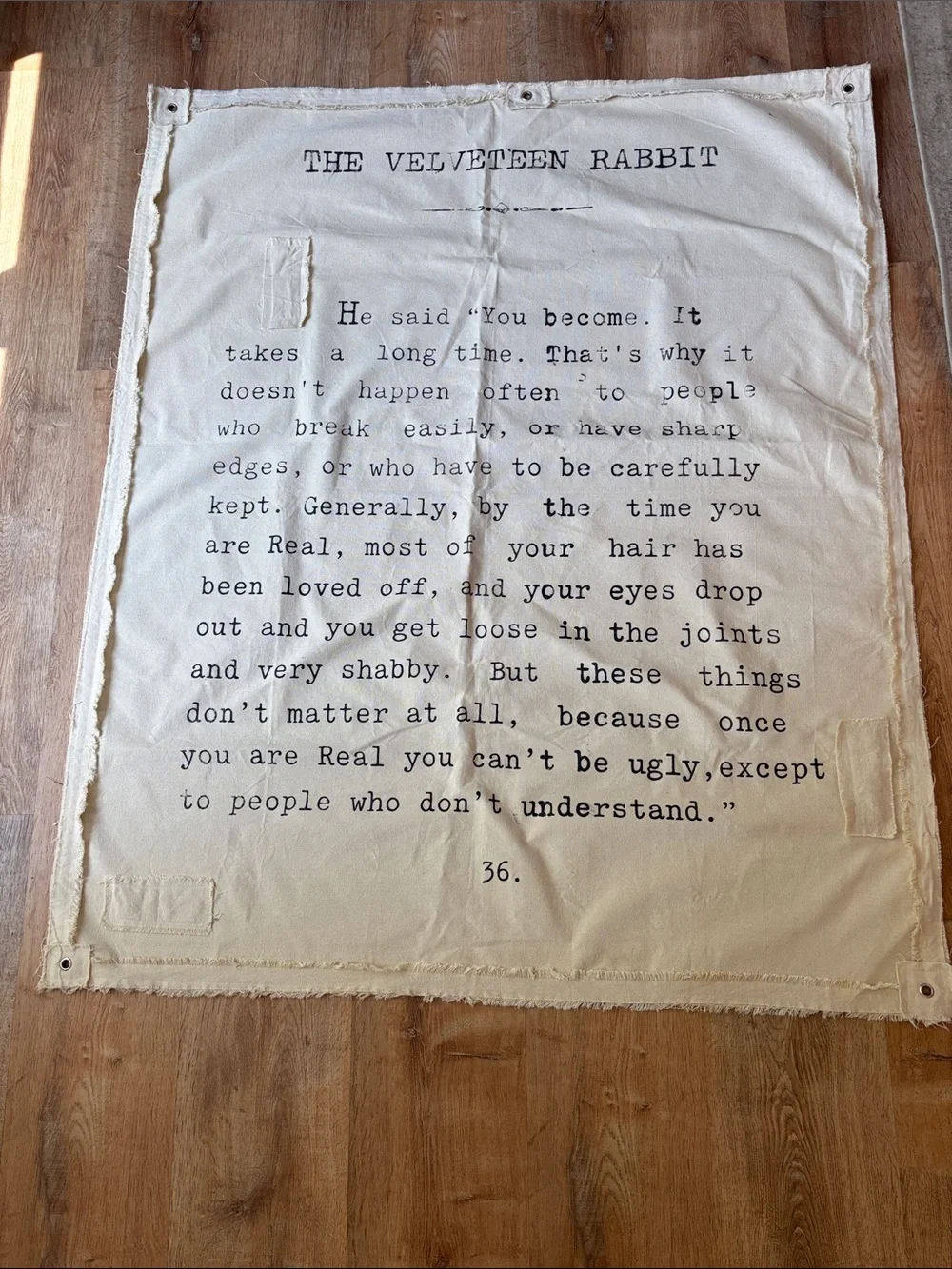 The Velveteen Rabbit Canvas Wall Hanging - Neutral Cream